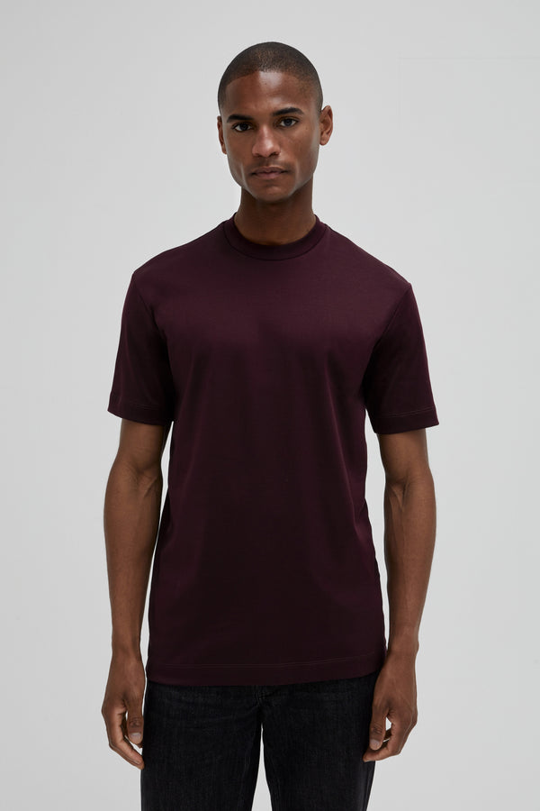 Interlock Supima T-Shirt | Rosso Bordeaux