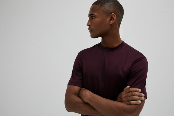 Interlock Supima T-Shirt | Rosso Bordeaux
