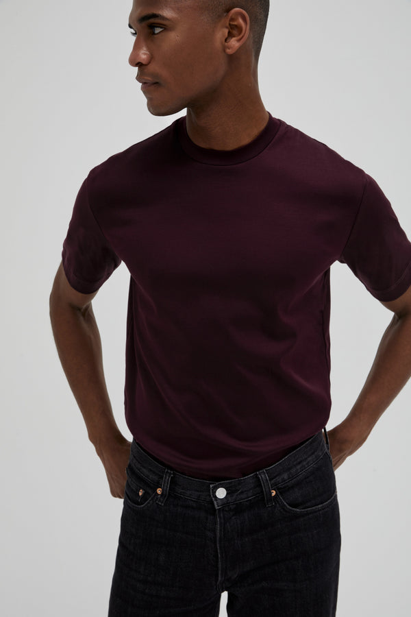 Interlock Supima T-Shirt | Rosso Bordeaux