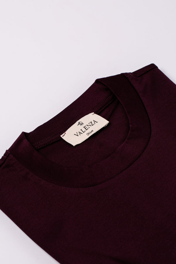 Interlock Supima T-Shirt | Rosso Bordeaux