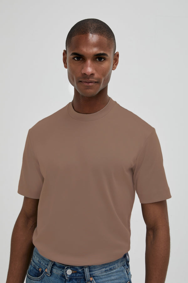 Interlock Supima T-Shirt | Marrone Corteccia