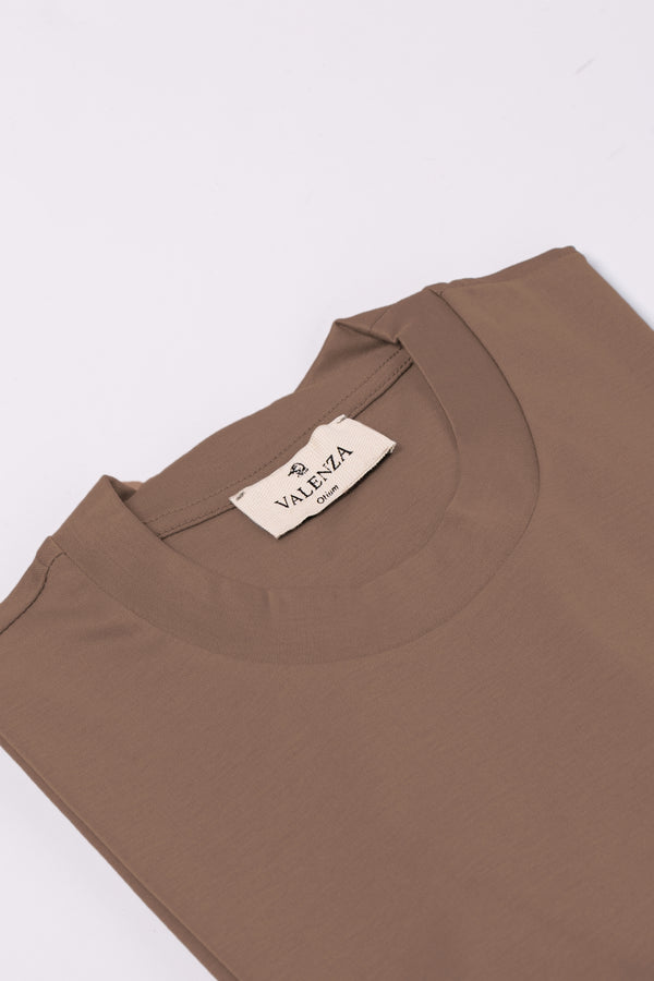 Interlock Supima T-Shirt | Marrone Corteccia