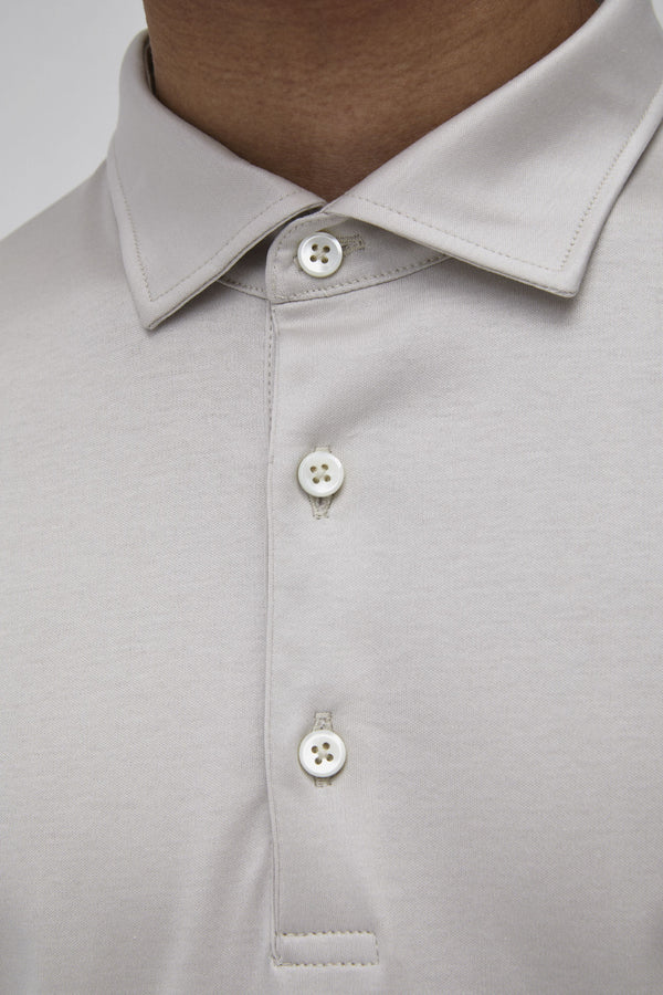 Supima Polo Short Sleeves | Pearl Grey