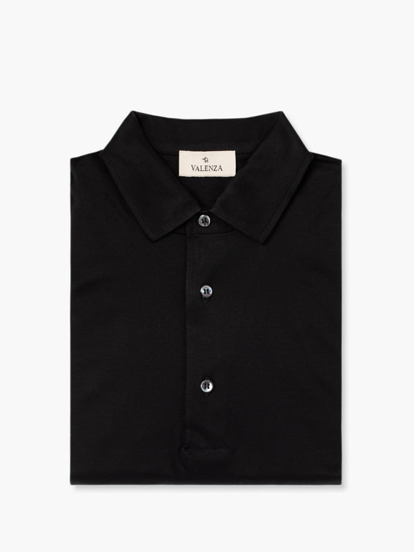 Supima Polo Col Schiller Manches Courtes | Noir