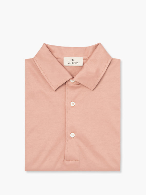 Supima Polo Schiller Collar S/S | Tea Rose