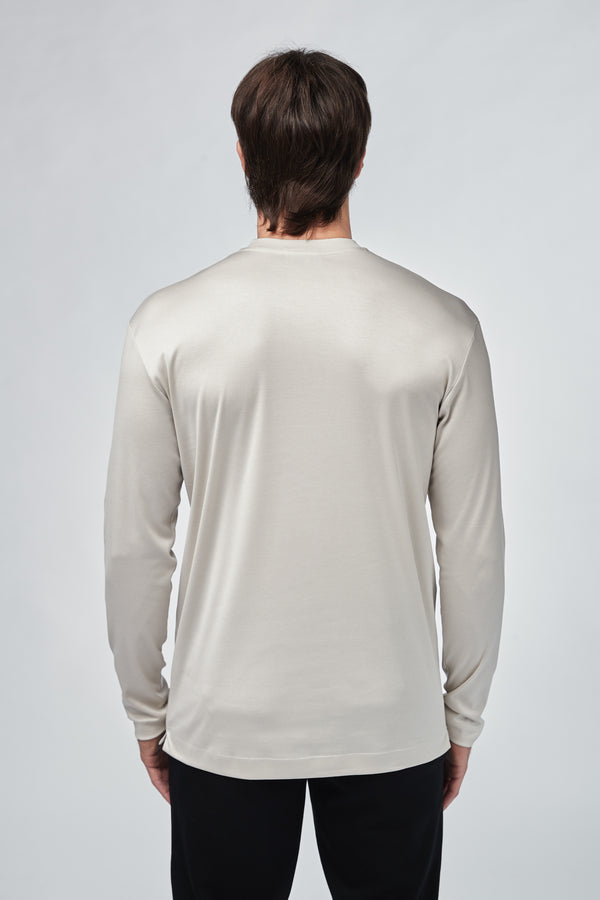 Interlock Supima T-Shirt Manica Lunga | Grigio Perla