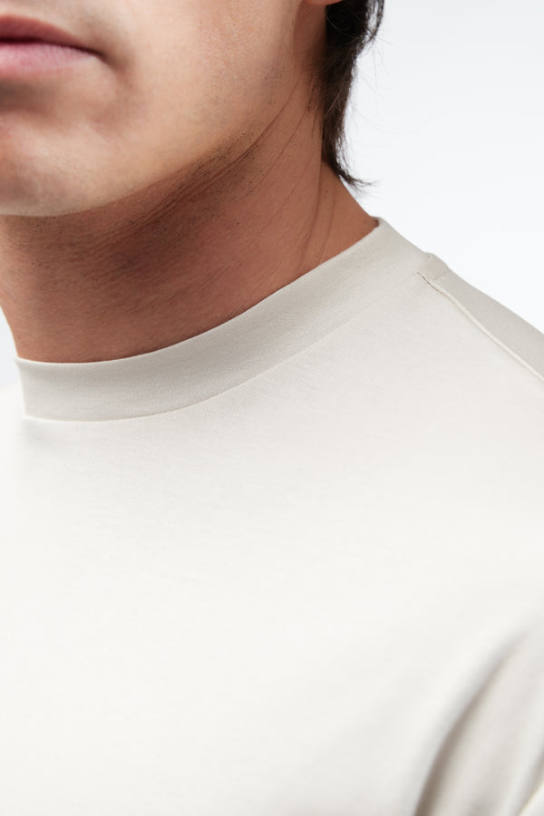 T-Shirt Interlock Supima Manche Longue | Gris perle
