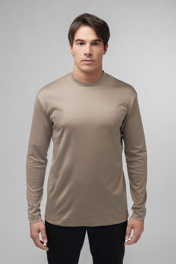 Interlock Supima T-Shirt Manica Lunga | Grigio Piombo