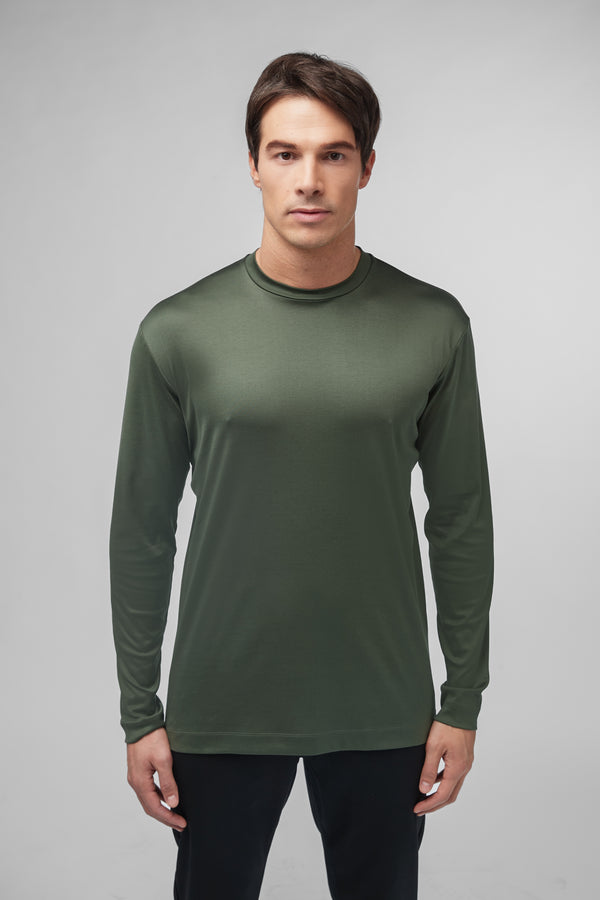 Interlock Supima T-Shirt Manica Lunga | Verde