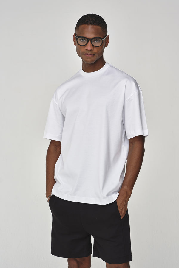 T-Shirt Oversize Interlock Supima | Blanc