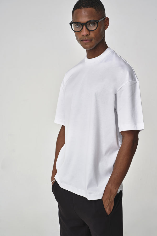 T-Shirt Oversize Interlock Supima | Blanc