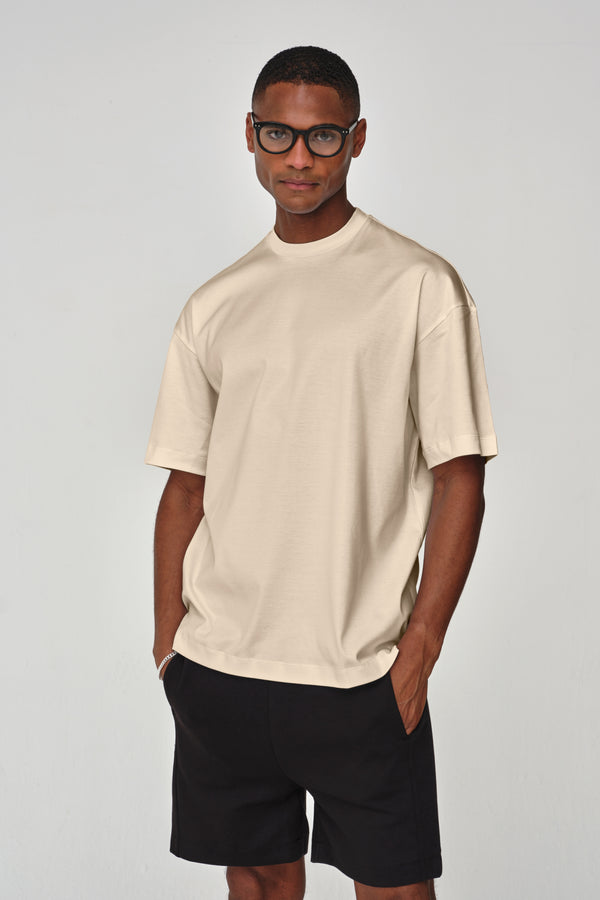 Interlock Supima Oversized T-shirt | Beige