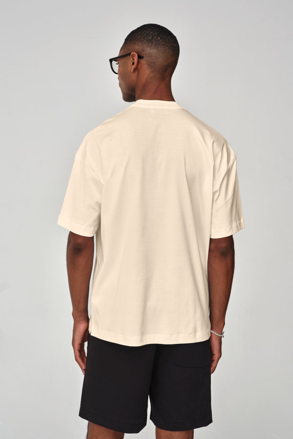 Interlock Supima Oversized T-shirt | Beige