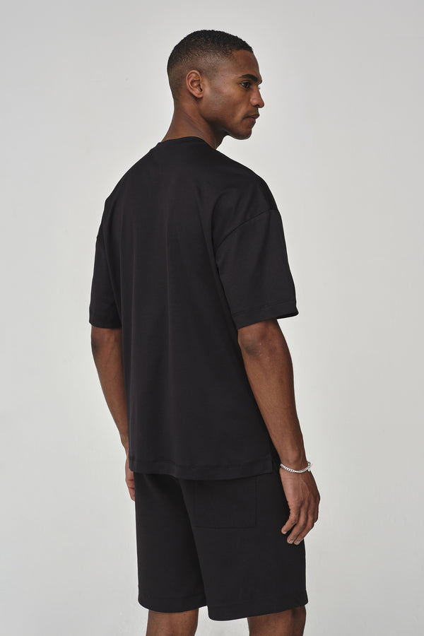 T-Shirt Oversize Interlock Supima | Noir