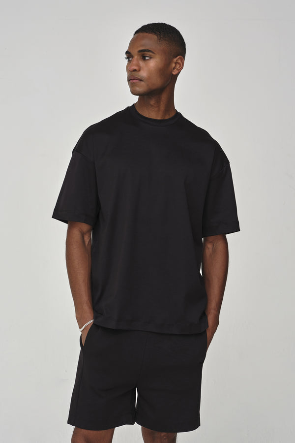 Interlock Supima Oversized T-shirt | Black