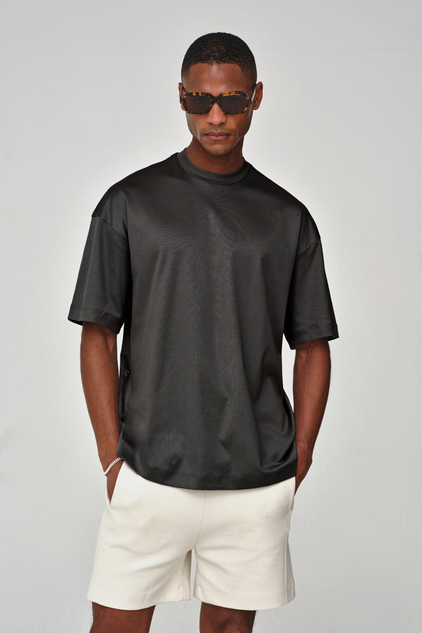 Interlock Supima Oversized T-shirt | Dark Grey