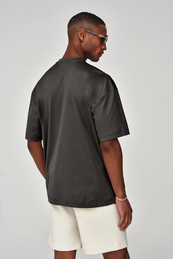 Interlock Supima Oversized T-shirt | Dark Grey