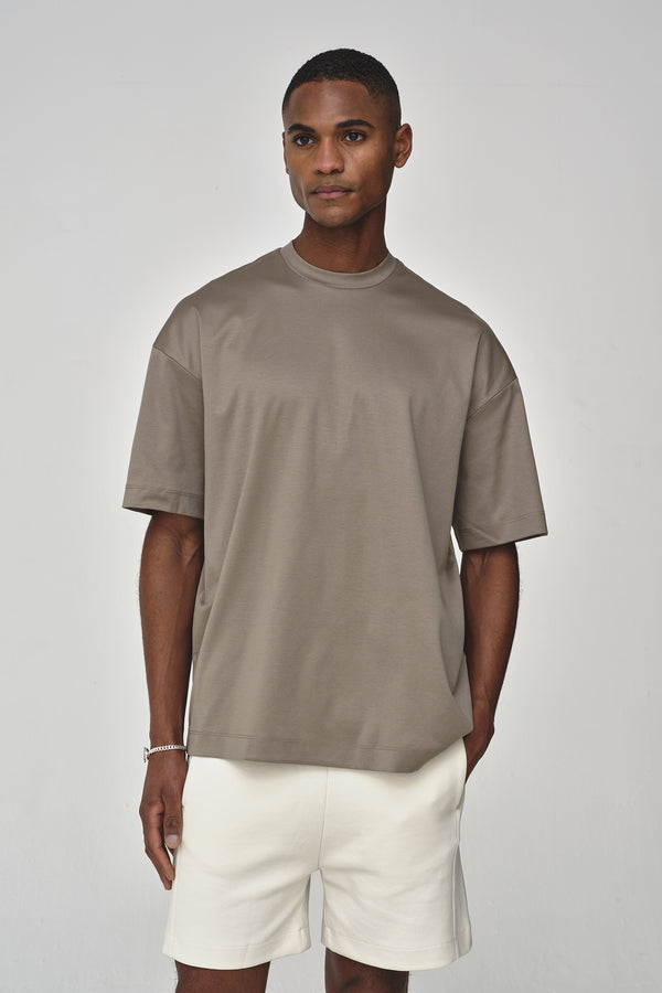 Interlock Supima Oversize T-shirt | Grigio Piombo