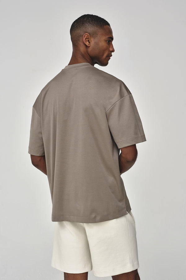 Interlock Supima Oversize T-shirt | Grigio Piombo