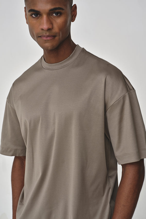 Interlock Supima Oversize T-shirt | Grigio Piombo