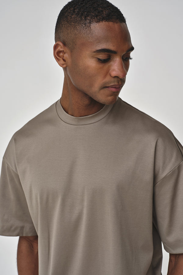 Interlock Supima Oversize T-shirt | Grigio Piombo