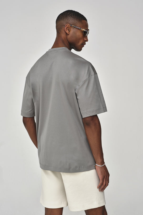 Interlock Supima Oversize T-shirt | Grigio