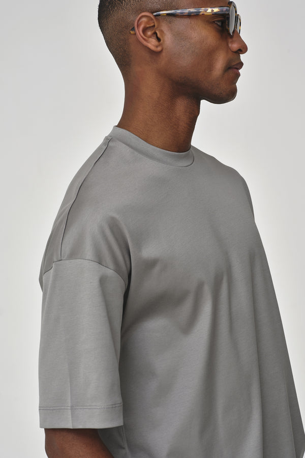 Interlock Supima Oversize T-Shirt | Grau