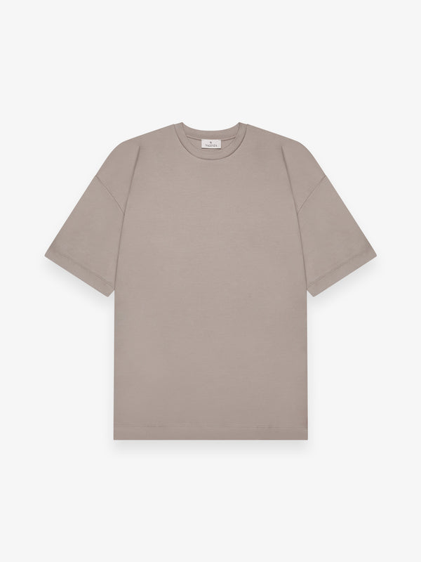 Interlock Supima Oversized T-shirt | Lead Grey